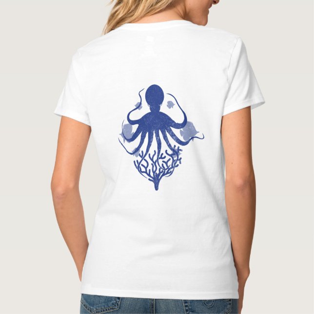 Oktopus (heller Hintergrund) T-Shirt (Rückseite)