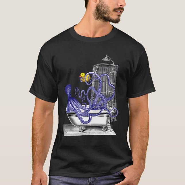 Oktopus im Bad 2 T-Shirt (Vorderseite)