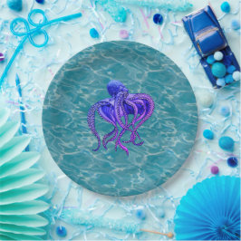 Oktopus im Wasser Pappteller