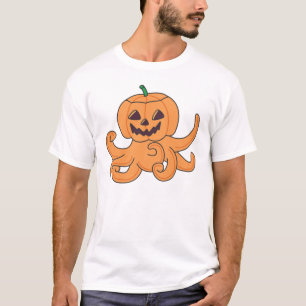 Oktopus in Kürbis Orangenkrak Halloween T-Shirt