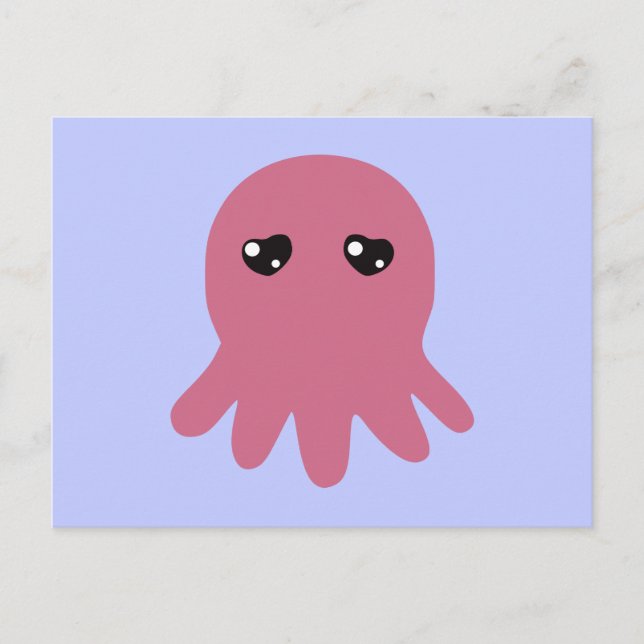 Oktopus in Liebe Postkarte (Vorderseite)