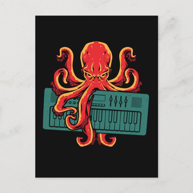 Oktopus Japanischer Analog Synth Keyboard Synthesi Postkarte (Vorderseite)