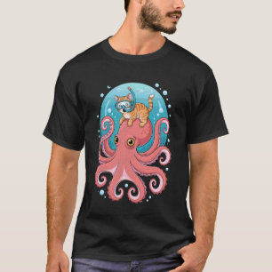 Oktopus Katze Tauchen Taucher Meeresbiologe Ozean T-Shirt