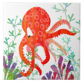 Oktopus-Keramik-Tile (6" Quadrat) Fliese