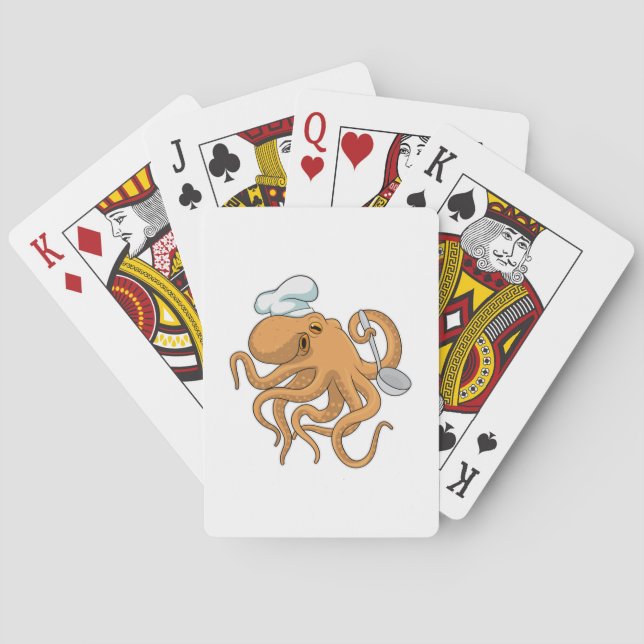 Oktopus Koch Spielkarten (Rückseite)
