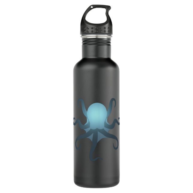 Oktopus leuchten im Leben der Tiefsee Edelstahlflasche (Vorderseite)