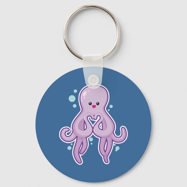 Oktopus-Lieben Schlüsselanhänger (Vorderseite)