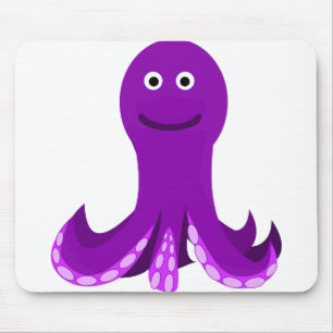 Oktopus Lila Happy Lächeln Cartoon Meereswelt Mousepad