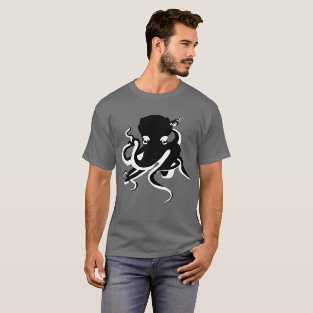 Oktopus minimalistischer nautischer T - Shirt (Vorne ganz)