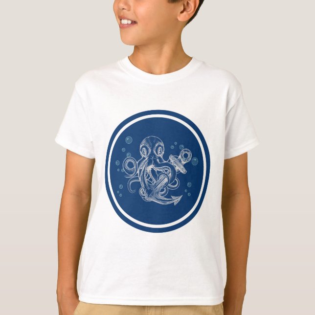 Oktopus mit Anchor T-Shirt (Vorderseite)