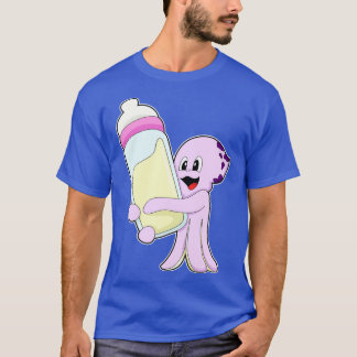 Oktopus mit Babyflasche Milch T-Shirt