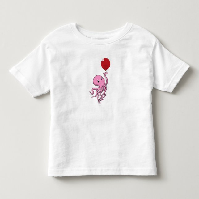 Oktopus mit Ballon Kleinkind T-shirt (Vorderseite)