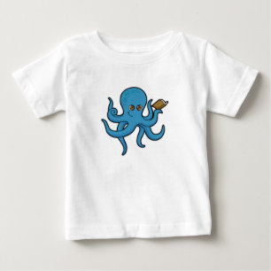 Oktopus mit Buch Baby T-shirt