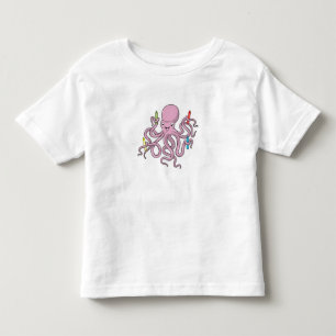 Oktopus mit Crayon Kleinkind T-shirt
