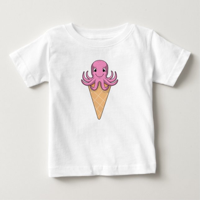 Oktopus mit Eiscreme Baby T-shirt (Vorderseite)