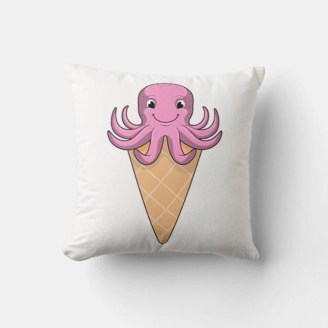 Oktopus mit Eiscreme Kissen (Vorderseite)