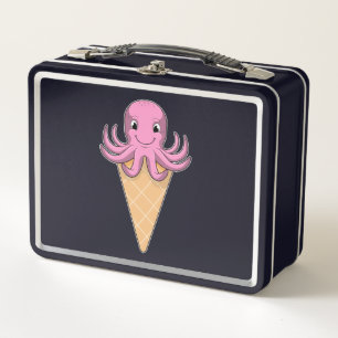 Oktopus mit Eiscreme Metall Brotdose