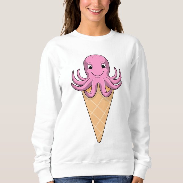 Oktopus mit Eiscreme Sweatshirt (Vorderseite)