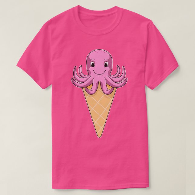 Oktopus mit Eiscreme T-Shirt (Design vorne)