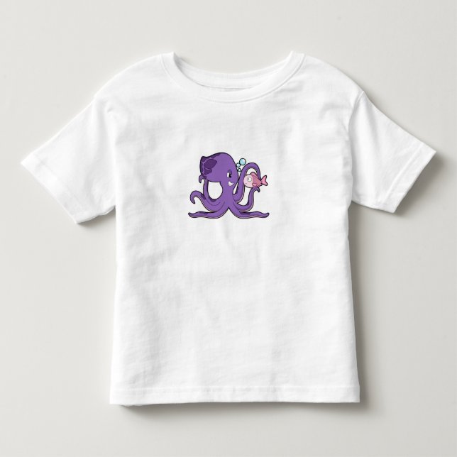 Oktopus mit Fisch.PNG Kleinkind T-shirt (Vorderseite)