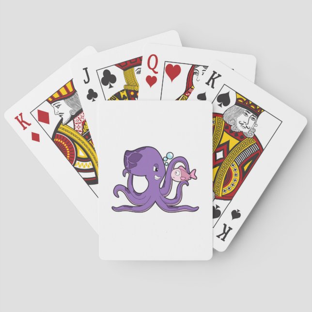Oktopus mit Fisch.PNG Spielkarten (Rückseite)