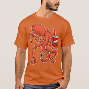 Oktopus mit Getränk T-Shirt