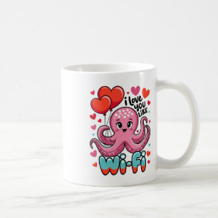 Oktopus mit Herz-Bylonen Ich Liebe Sie mögen Wi-Fi Kaffeetasse