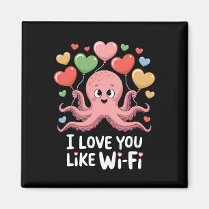 Oktopus mit Herz-Bylonen Ich Liebe Sie mögen Wi-Fi Magnet