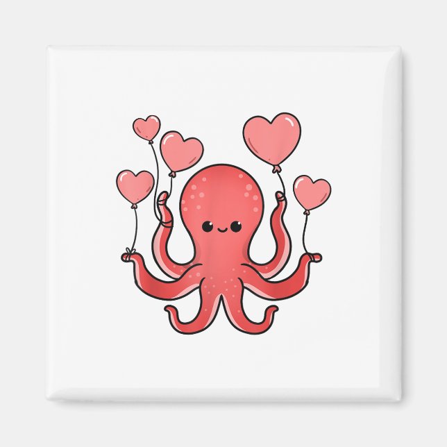 Oktopus mit Herzlöchern Valentinstag Octopus Magnet (Vorne)