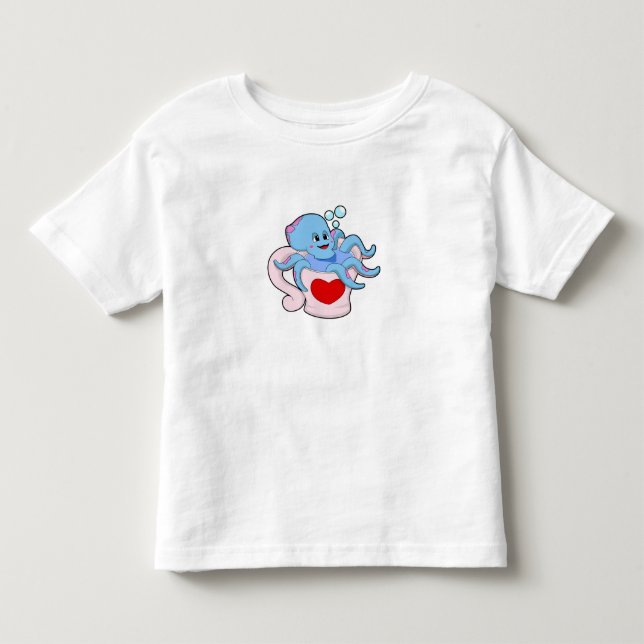 Oktopus mit Herzschlag.PNG Kleinkind T-shirt (Vorderseite)