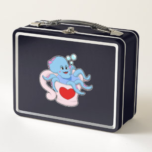 Oktopus mit Herzschlag.PNG Metall Brotdose