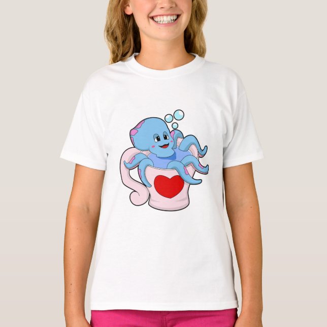 Oktopus mit Herzschlag.PNG T-Shirt (Vorderseite)