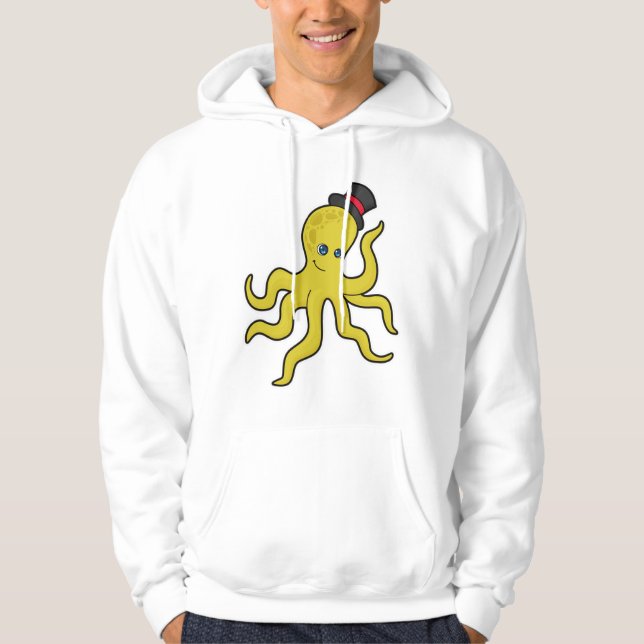 Oktopus mit Hut Hoodie (Vorderseite)