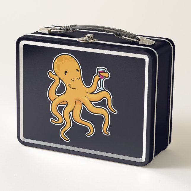 Oktopus mit Juckreiz Metall Brotdose (Vorderseite)