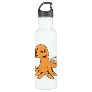 Oktopus mit Kaffee-Cup Edelstahlflasche