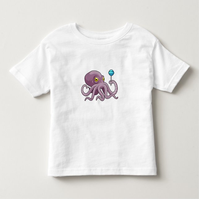 Oktopus mit Lollipop Kleinkind T-shirt (Vorderseite)