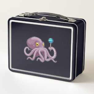 Oktopus mit Lollipop Metall Brotdose