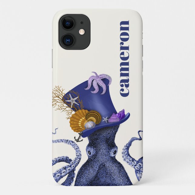 Oktopus mit Nautikhut Case-Mate iPhone Hülle (Rückseite)
