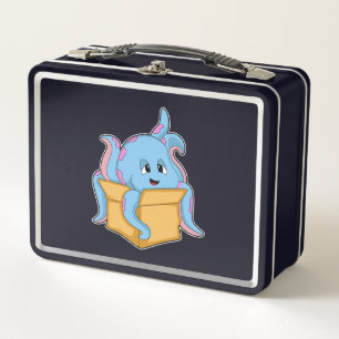 Oktopus mit Packet.PNG Metall Brotdose
