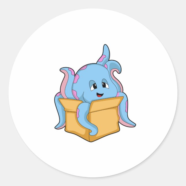 Oktopus mit Packet.PNG Runder Aufkleber (Vorderseite)