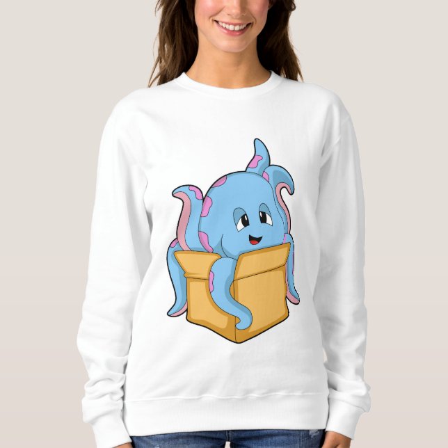 Oktopus mit Packet.PNG Sweatshirt (Vorderseite)