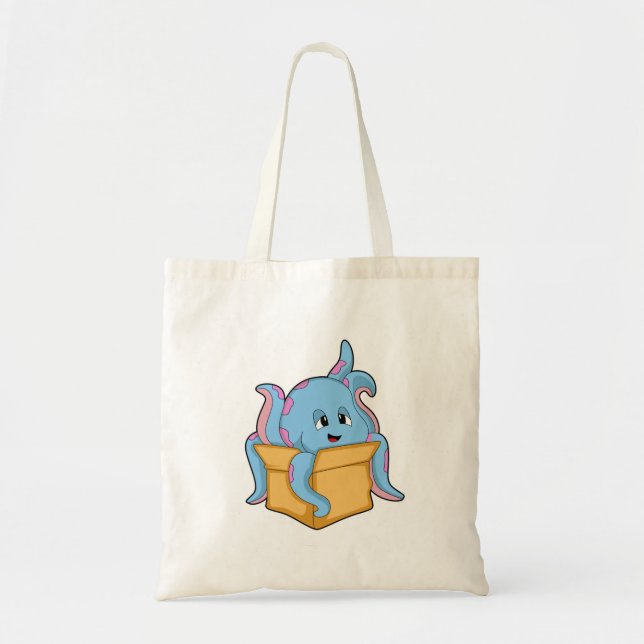 Oktopus mit Packet.PNG Tragetasche (Vorne)