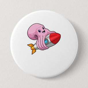 Oktopus mit Rakete Button