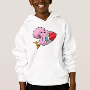 Oktopus mit Rakete Hoodie