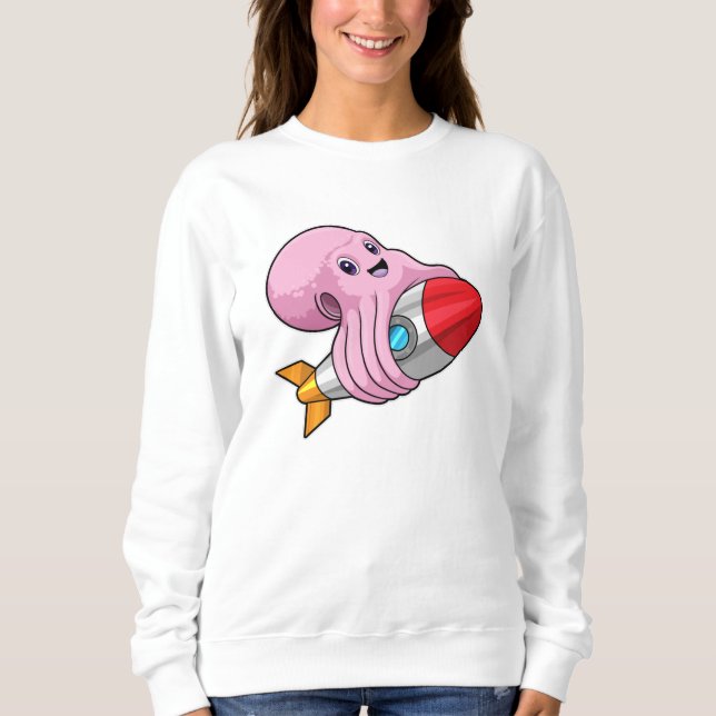 Oktopus mit Rakete Sweatshirt (Vorderseite)