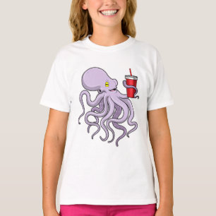 Oktopus mit trinkender Tasse T-Shirt