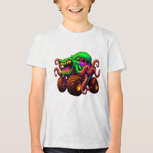 Oktopus-Monstertruck Tri-Blend Shirt