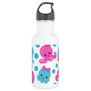 Oktopus-Muster, Süßer Oktopus, Meerestiere Edelstahlflasche