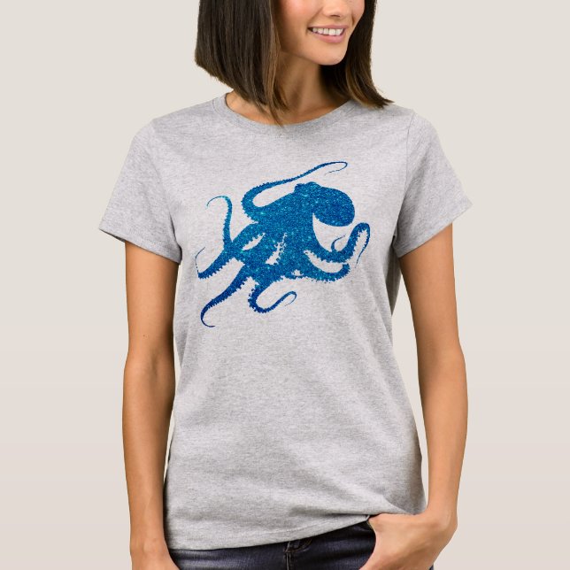 Oktopus oktopus cooler Hipster Glitzer Oktopus Shi T-Shirt (Vorderseite)
