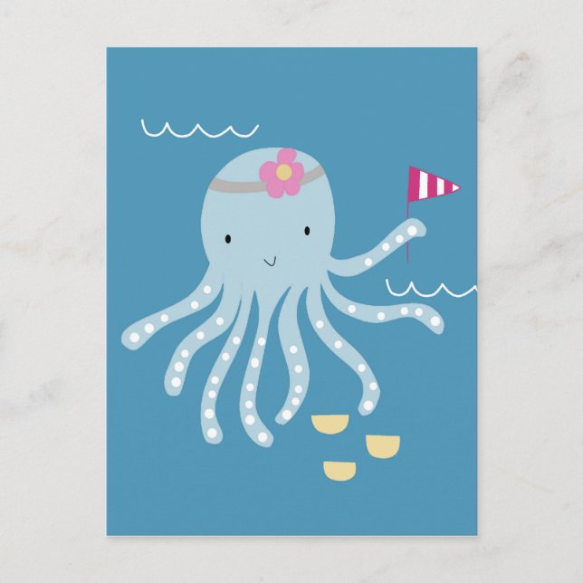 Oktopus Postkarte (Vorderseite)